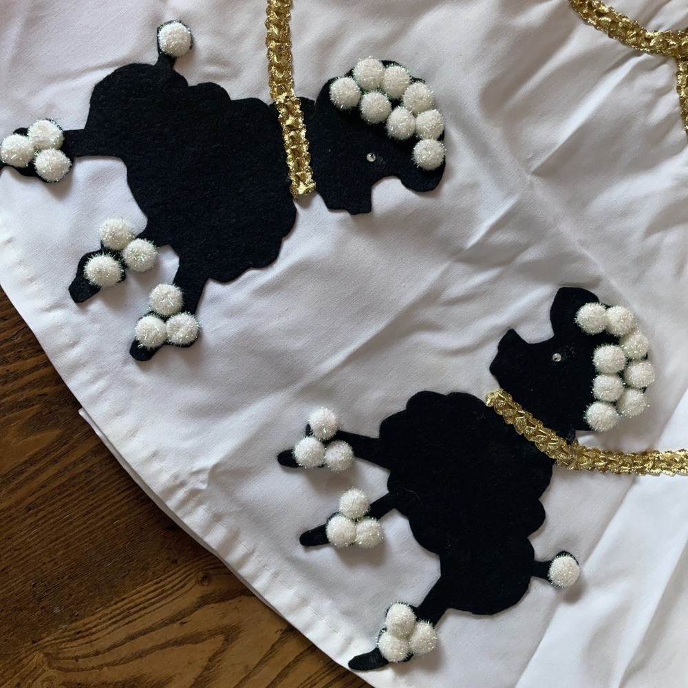 Vintage‎ Handmade Poodle Skirt Costume Dress-Up Pom-Poms Gold Leashes